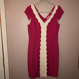Hot pink & white Lilly Pulitzer dress! Size Large